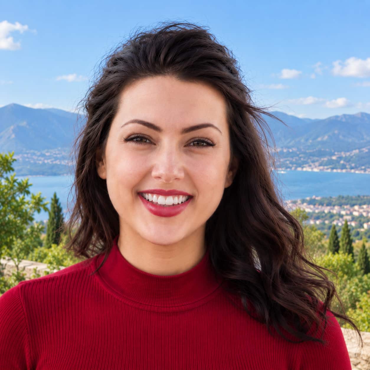 Traveller Maya smiling outdoors